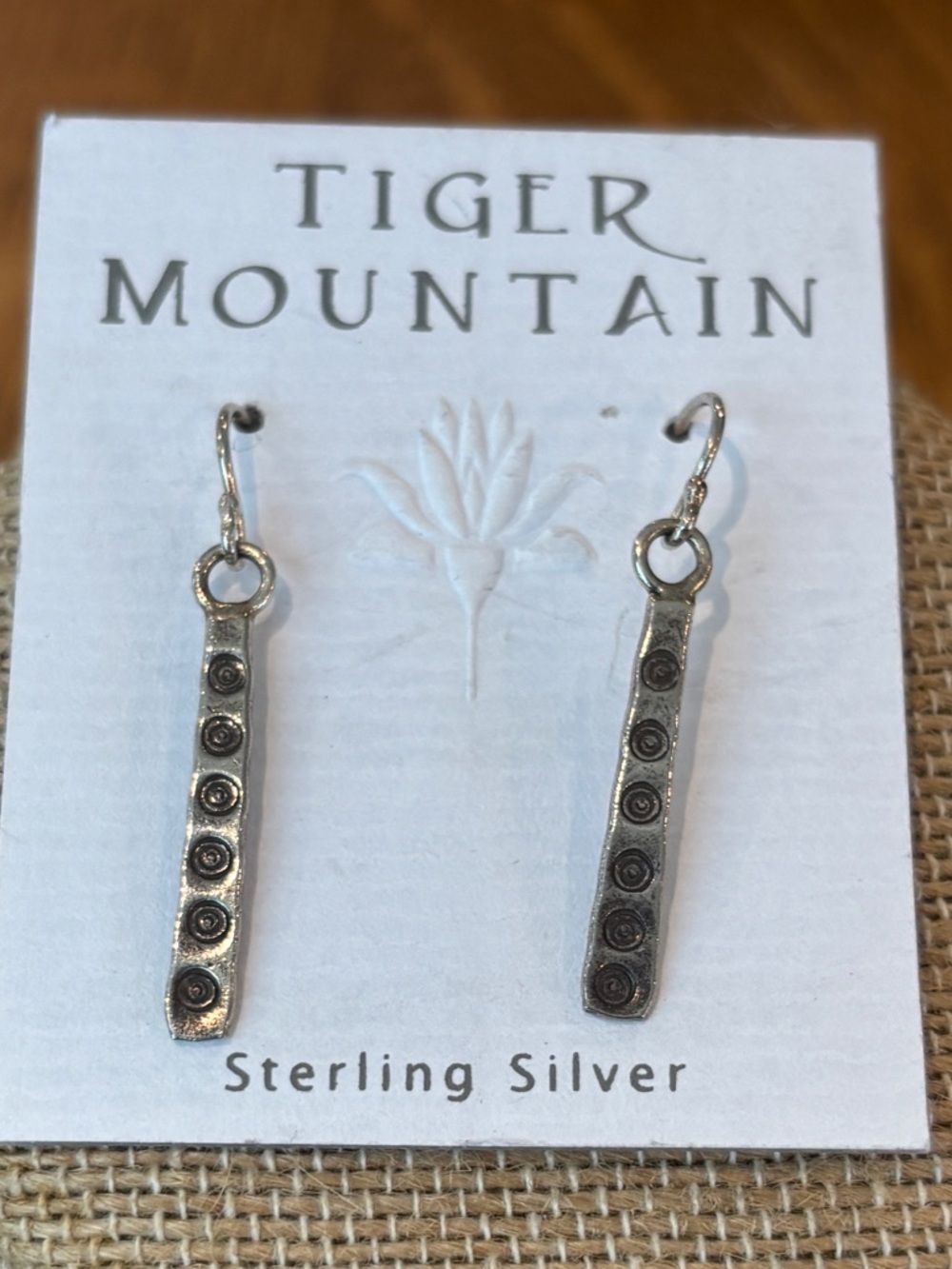 Sterling Silver Dot Bar Drop Earrings - Silver